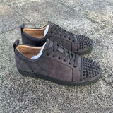 Louboutin-style red bottom shoes european station export model: cl red bottom studded shoes embroider men's sneakers black casualcouple model