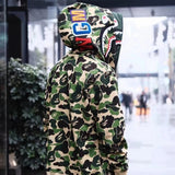 Bathing Ape Hoodie Shark Double Hood Men's and Women's Cardigan Zip Sweater