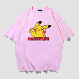 Men and Women Pokemon Pikachu T Shirt Summer Pure Cotton Loose Half Sleeve