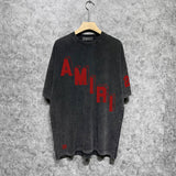 Amiri Washed Distressed T Shirt Printed Trendy Pure Cotton