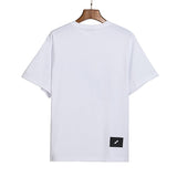 We11 Done T Shirts Color Checkered Logo Letter Offset T-shirt Solid Color Loose