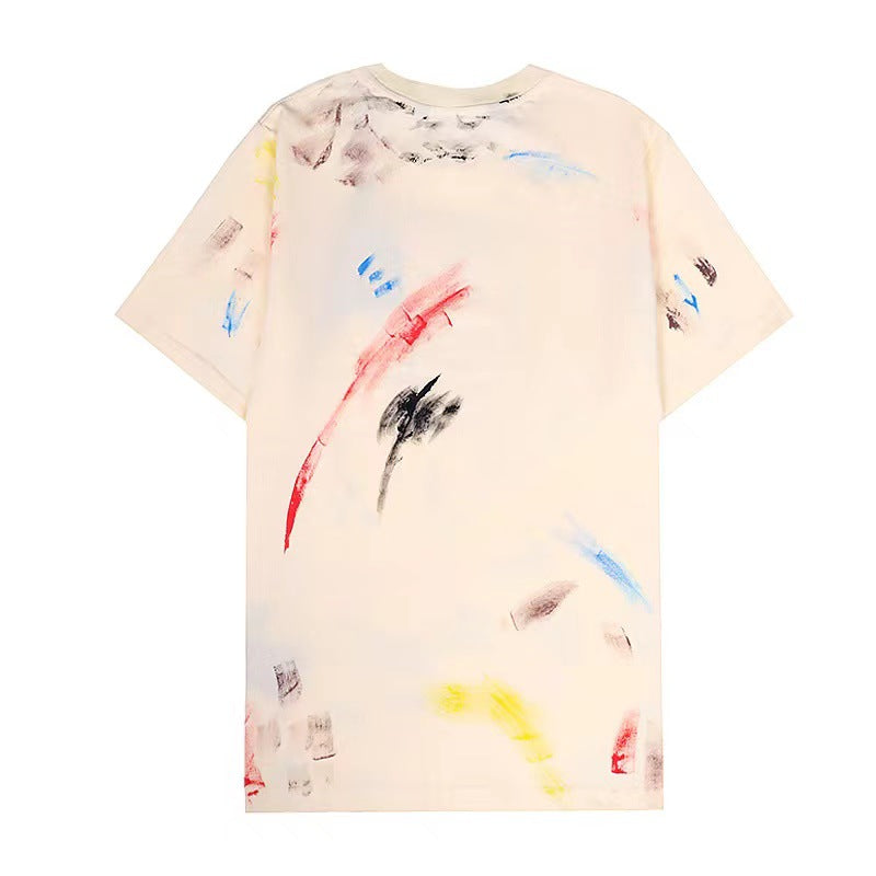 Palm Angels T Shirts Palm Angels Splash Ink Letter Print Short-Sleeve T-shirt