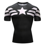 Marvel T Shirt Tight Men's Sports Fitness 3D Men's Clothing