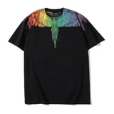 Marcelo Burlon T Shirt MB Rainbow Parrot Wings Men And Women Same Style Hip Hop