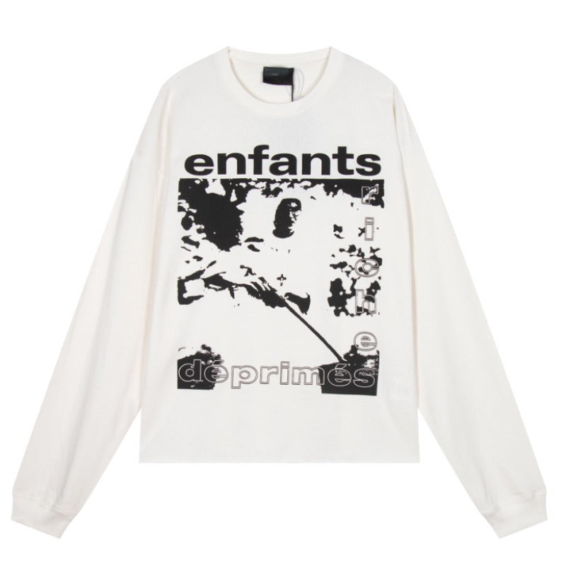 ERD Sweatshirt Printed Loose-Fitting Casual round-Neck Long Sleeve T-shirt