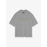 Fog Essentials T Shirts Spring Summer FGO Double Line Flocking Letter V-Neck Short Sleeve
