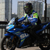 Suzuki Motorcycle Jacket Four Seasons Cycling Clothing Men'S Style Breathable Anti-Fall Coat Blue