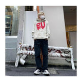 Mens Vintage T-Shirts Saint Michael Washing vintage Loose Hooded Sweater Hoodie