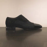 Louboutin-style red bottom shoes cl red bottom shoes sequin leather rivets formal men's leather shoes business loafers derby shoes oxford shoes accessible luxury