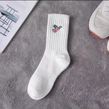 Men socks embroider cartoon knee high