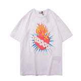Palm Angels T Shirts Palm Angels Love Flame Short Sleeve Men's Loose T-shirt