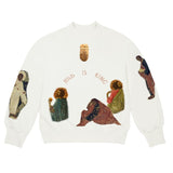 Jesus Is King Sweater Men and Women Three Gods Male and Female Student Couple Foam Oil Painting Sweater