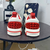 Louboutin-style red bottom shoes cl men's shoes rivets gz red bottom shoes thick sole sports casual luxury classy sneakers genuine leather light