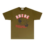 Rhude T Shirts Printed Trendy Pure Cotton