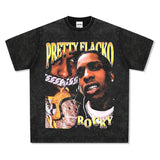 A $AP Rocky gold gradual change T-shirt