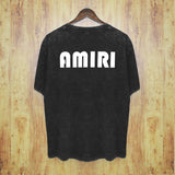 Amiri Washed Distressed T Shirt Printed Trendy Pure Cotton