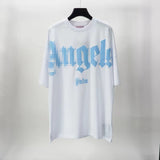 Palm Angels T Shirts Angel Foam Letter Short Sleeve T-shirt Men's Loose Half Sleeve
