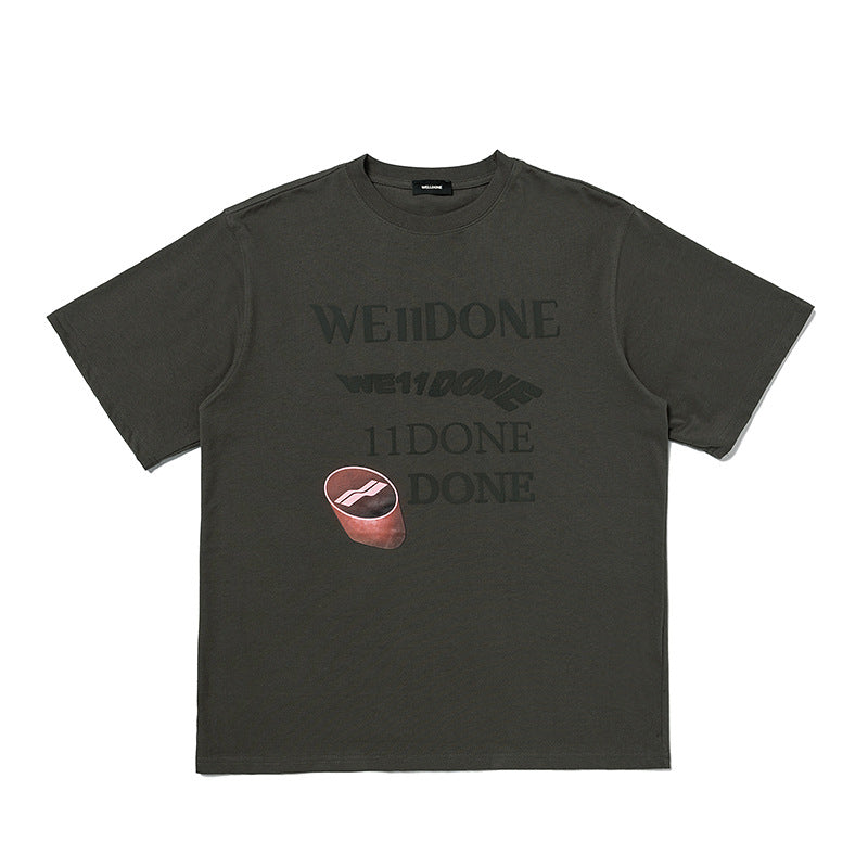 We11 Done T Shirts Classic Letter Print Casual Cotton Men and Women Same Style