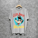 Amiri t shirts smoke gray wolf printing short sleeve