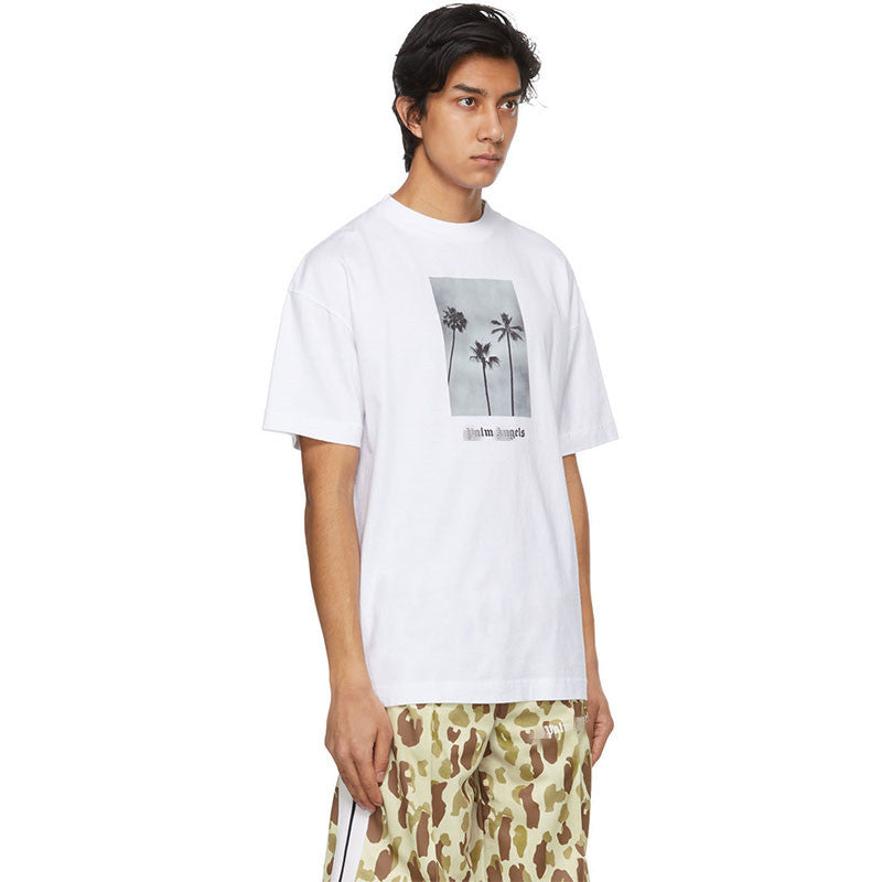 Palm Angels T Shirts Angel Print Short Sleeve T-shirt Men Hip Hop Loose