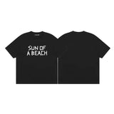 Palm Angels T Shirts English Letter Short Sleeve T-shirt Men's Loose Half Sleeve