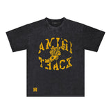 Amiri Washed Distressed T Shirt Printed Trendy Pure Cotton