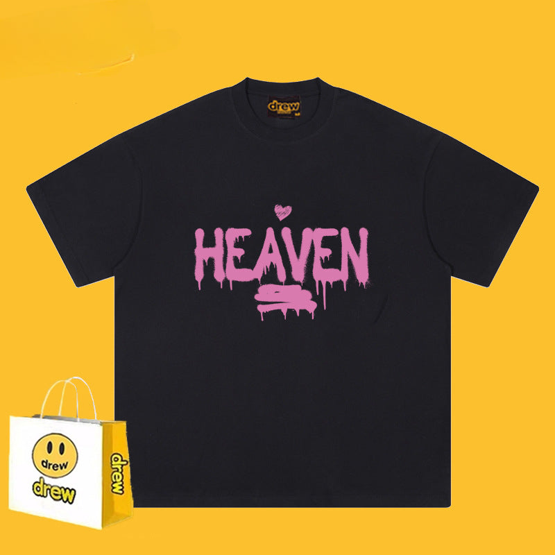 Drew T Shirts Smiley Face Letter Printing