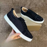 Louboutin-style red bottom shoes european station cl electric embroidery rivets red bottom sneakers easiest for matchtrendycouple style casual shoes guangdong
