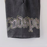 Godspeed Shorts Summer GOD Letter Print Pattern Casual Loose Shorts