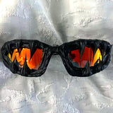 Trendy punk glasses shark teeth glue
