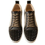 Louboutin-style red bottom shoes red bottom shoes low ankle color matching men's shoes cl punk studded shoes youth casual sneakers