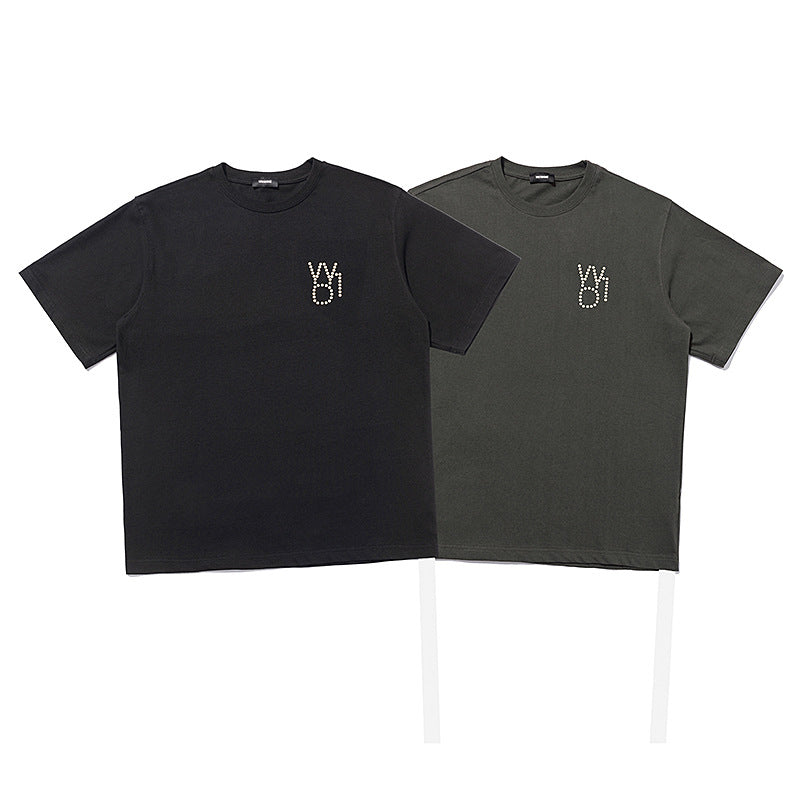 We11 Done T Shirts Logo Letter Offset T-shirt Solid Color Loose Men and Women