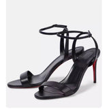 Louboutin-style red bottom shoes cl red bottom one-piece strap cross high-heeled sandals round toe shoes women's shoes high heels sandals red bottom round toe sandals