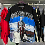 Godspeed T Shirts Sports Car Skull Racer Printed Cotton Casual Short Sleeve Men and Women