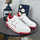 Louboutin-style red bottom shoes cl men's shoes rivets gz red bottom shoes thick sole sports casual luxury classy sneakers genuine leather light