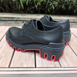 Louboutin-style red bottom shoes cl high version easiest for matchthick solecasual business leather shoes paris trendyfashiontie back leather shoes banquet