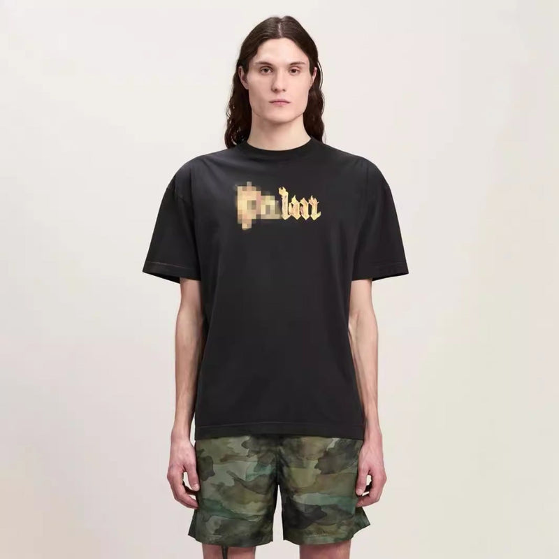 Palm Angels T Shirts Flame Letter Logo Short Sleeve T-Shirt
