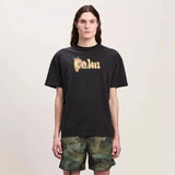 Palm Angels T Shirts Flame Letter Logo Short Sleeve T-Shirt