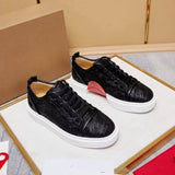 Louboutin-style red bottom shoes european station exportcl men's shoes rivet sneakers trendyflats breathable willow couple style casual european goods