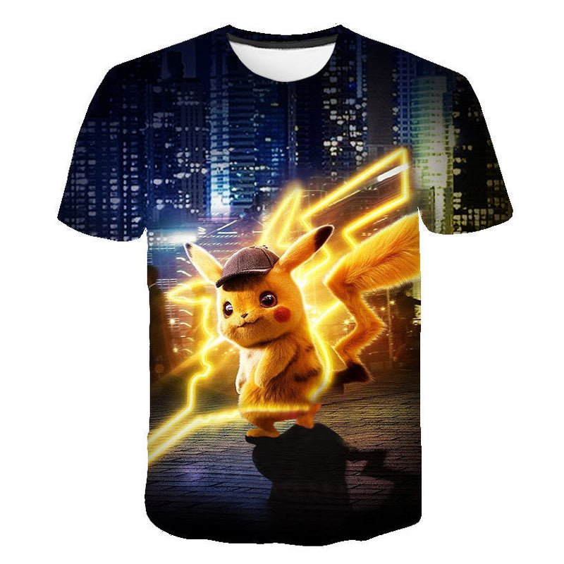Men and Women Pokemon Pikachu T Shirt 3D Digital Printing Short Sleeve