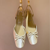 Louboutin-style red bottom shoes clretroeleganceniche stylebows ballet shoes rhinestone silk flatsflats women's hot style ribbon sandals