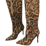 Louboutin-style red bottom shoes clsexy leopard print women's boots sheep velvet suede women's stiletto boots casualfashion wholesale in stock upper