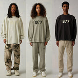 Fog Essentials Long Sleeve T-Shirt Unisex Flocking Logo Loose Sweater