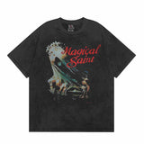 SAINT MICHAEL Vintage T Shirt Direct Spray Washing Water Old Short Sleeve
