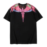 Marcelo Burlon T Shirt MB Pink Wings Pattern Men and Women Same Style Pure Cotton