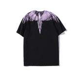 Marcelo Burlon T Shirt MB Violet Wings Pattern Pure Cotton Men and Women Same Style