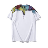 Marcelo Burlon T Shirt MB Rainbow Color Wings Pattern Pure Cotton Men and Women Same Style