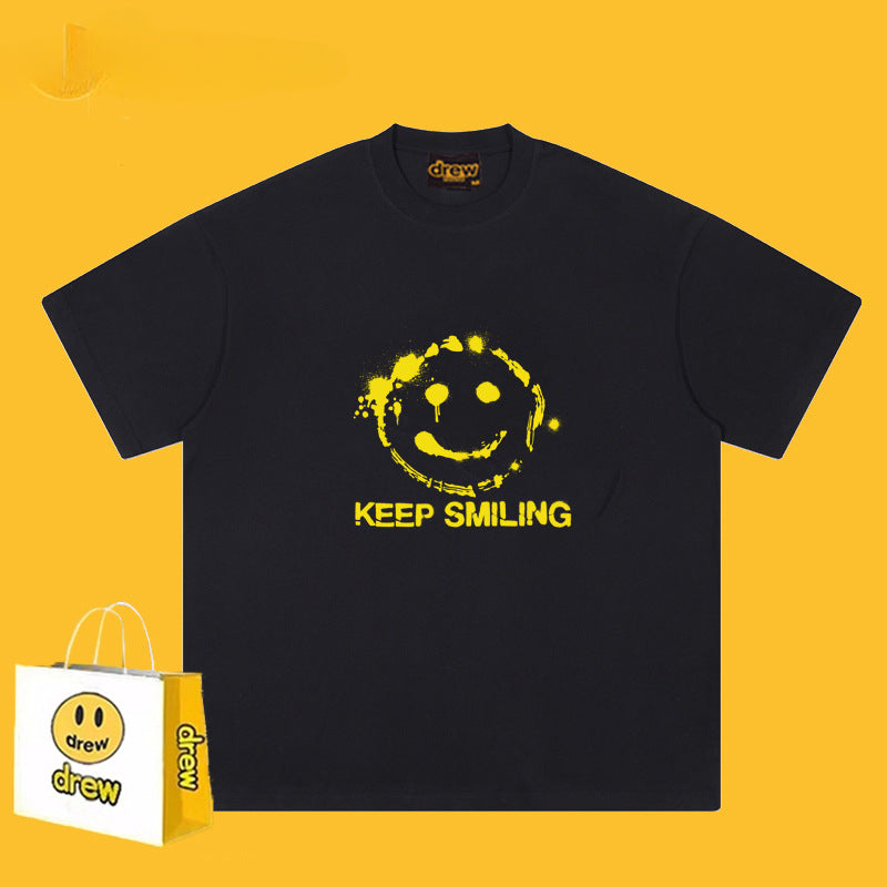 Drew T Shirts Smiley Face Short Sleeve Fashion Printed T-shirt