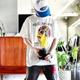 Mens Vintage T-Shirts SAINT MICHAEL CHO High Street Print Short Sleeve Hip Hop