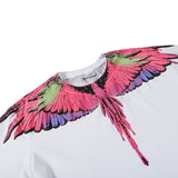 Marcelo Burlon T Shirt MB Pink Wings Pattern Men and Women Same Style Pure Cotton